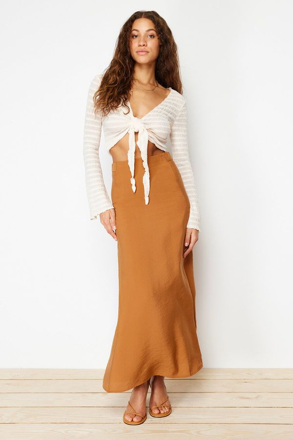 Trendyol Trendyol Camel Modal A-line Maxi Length Woven Skirt