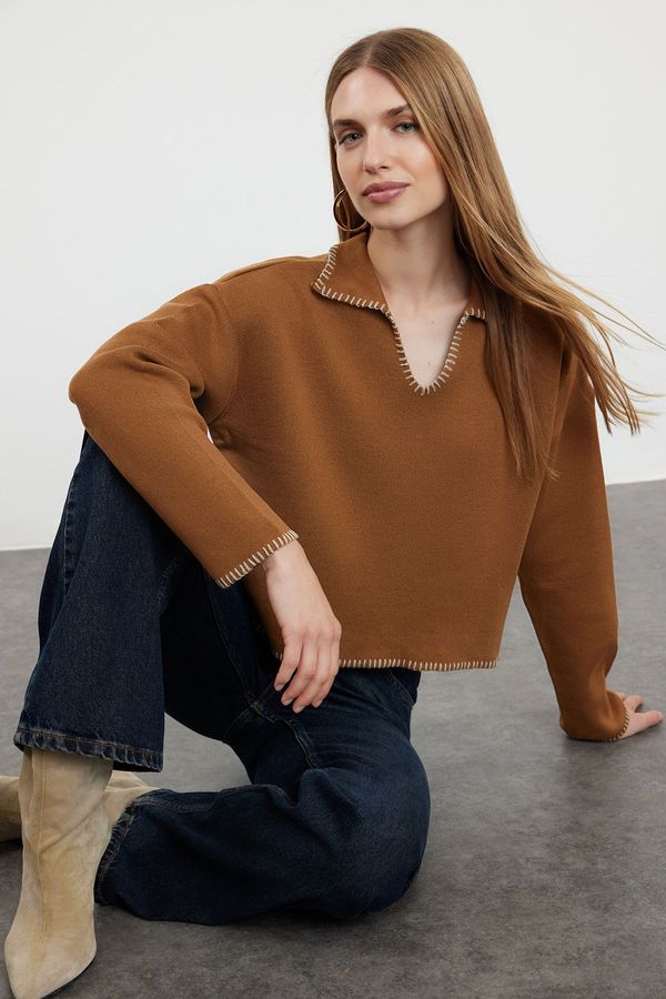 Trendyol Trendyol Camel Polo Neck Knitwear Sweater