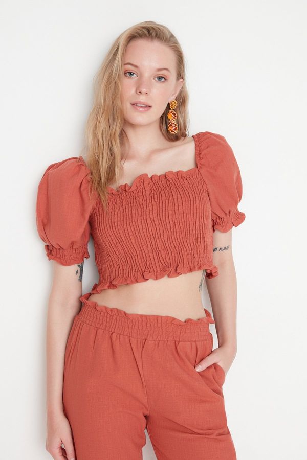 Trendyol Trendyol Cinnamon Petite Gipe Blouse