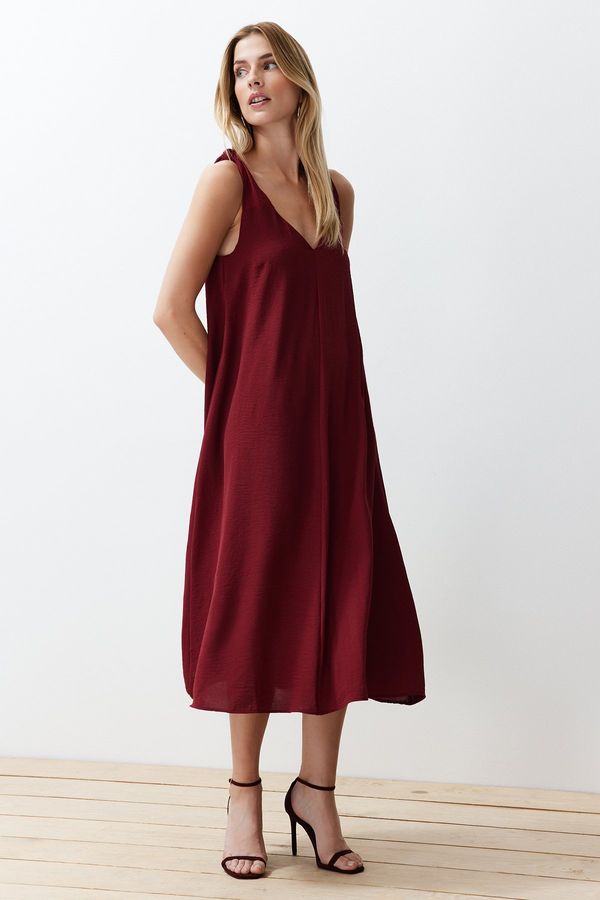 Trendyol Trendyol Claret Red Comfortable Cut Midi Woven Dress