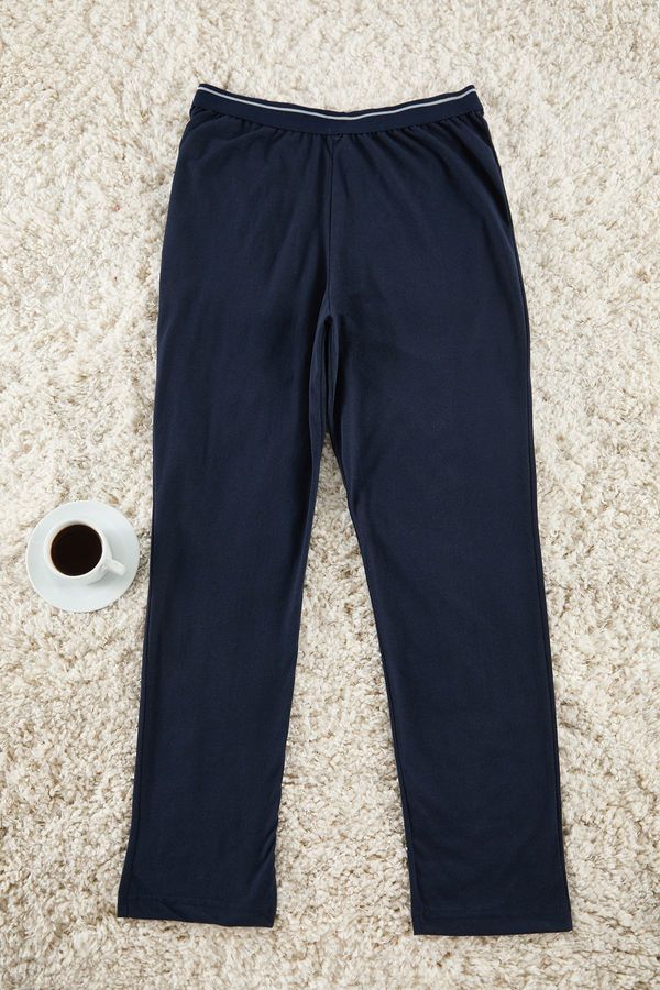 Trendyol Trendyol Claret Red Navy Blue 2-Piece Knitted Pajama Bottoms