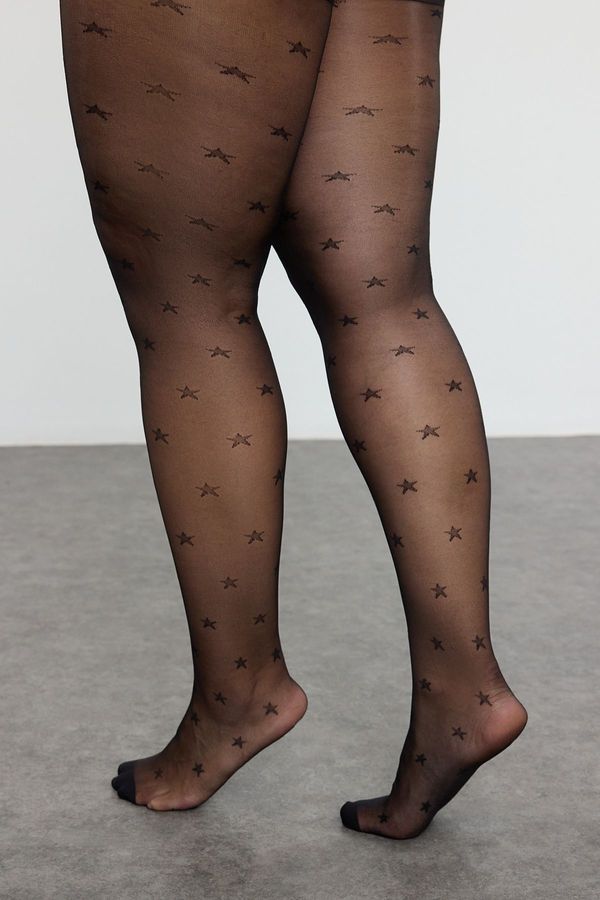Trendyol Trendyol Curve Black 15 Denim 2 Pack Minimal Star Patterned Plus Size Pantyhose