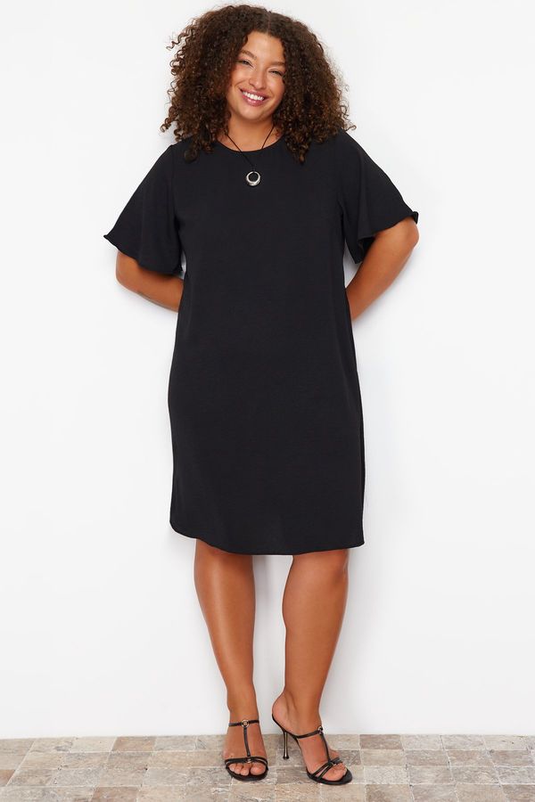 Trendyol Trendyol Curve Black Aerobin Woven Plus Size Dress