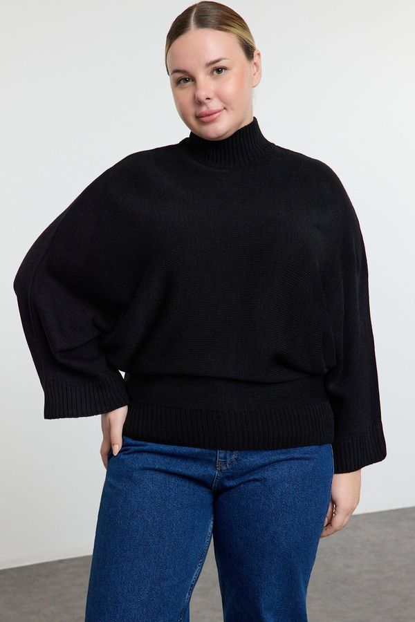 Trendyol Trendyol Curve Black Batwing Sleeve Thin Knit Sweater