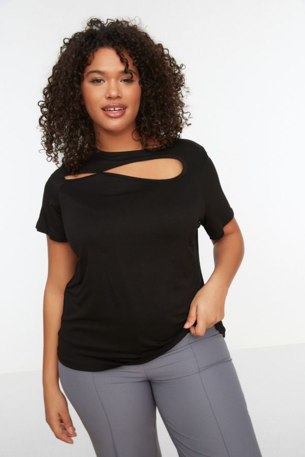 Trendyol Trendyol Curve Black Cut-Out Detailed Knitted Blouse