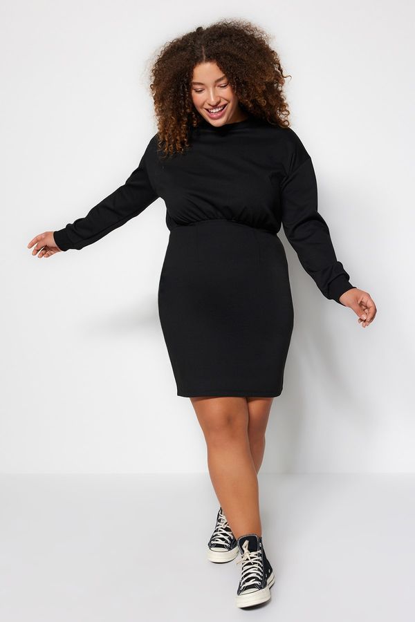 Trendyol Trendyol Curve Black Fitted Mini Knitted Dress