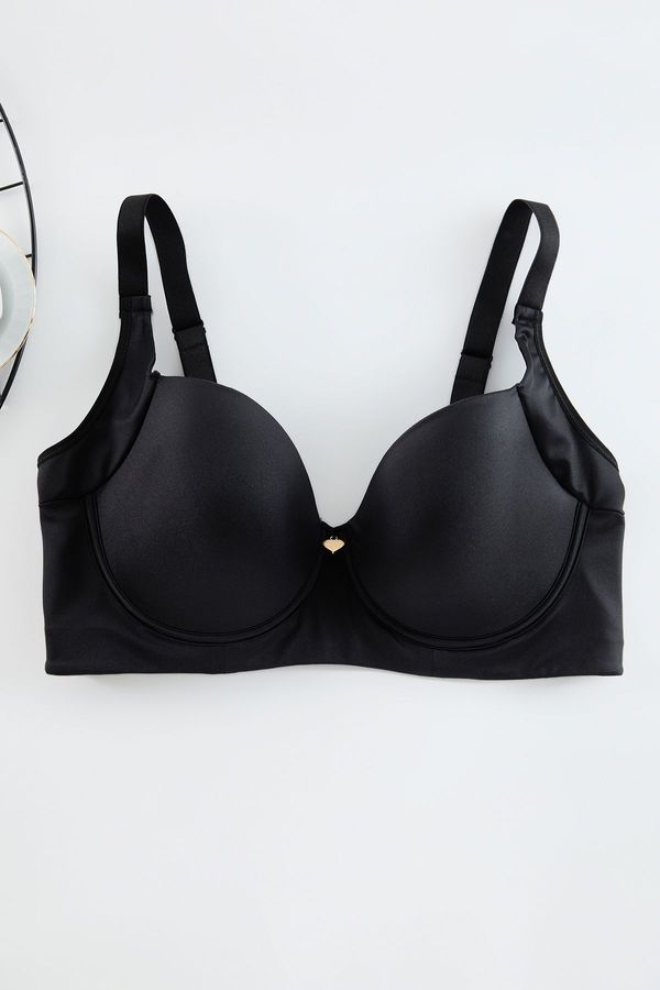 Trendyol Trendyol Curve Black Plus Size Bra with Side Strengthening Effect