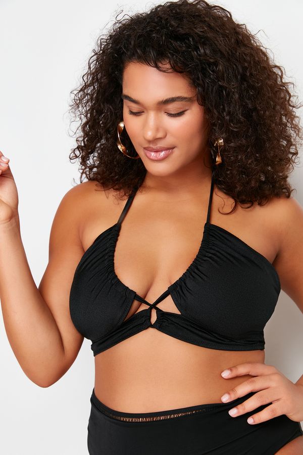 Trendyol Trendyol Curve Black Tie Detailed Bikini Top