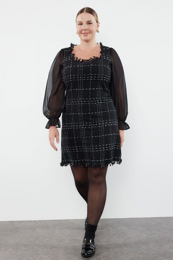 Trendyol Trendyol Curve Black Tweed Dress