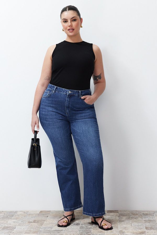Trendyol Trendyol Curve Blue More Sustainable High Waist Flare Jeans