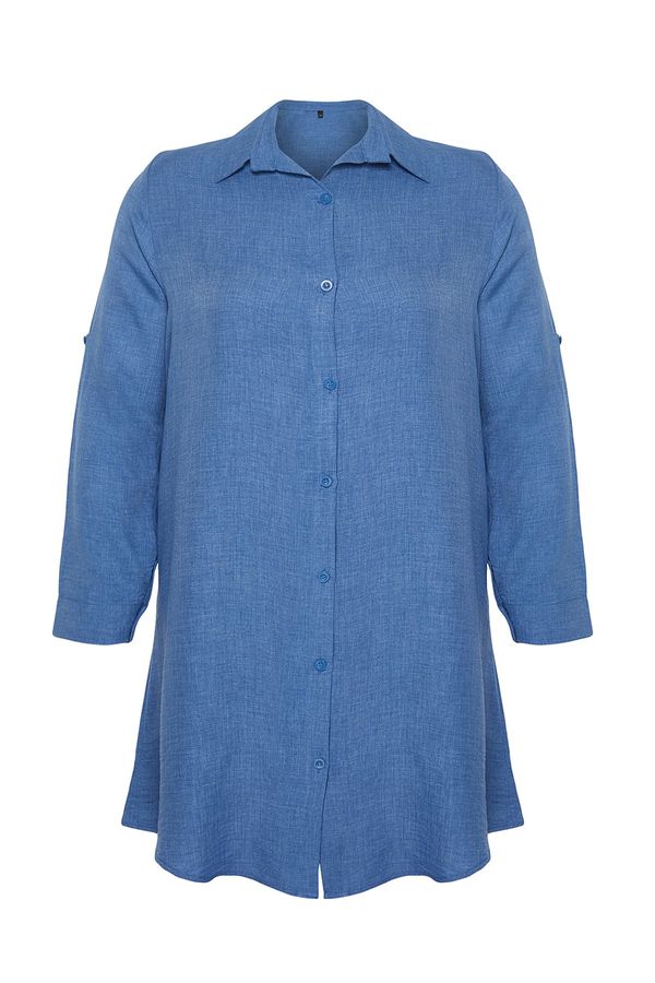 Trendyol Trendyol Curve Blue Plus Size Shirt