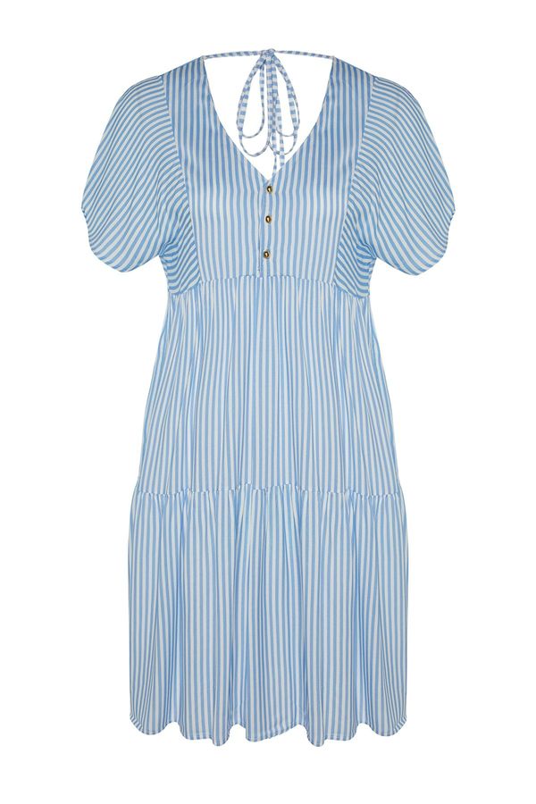 Trendyol Trendyol Curve Blue Striped Woven Dress