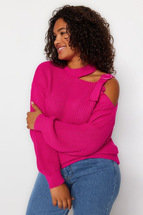 Trendyol Trendyol Curve Fuchsia Window/Cut Out Detail Knitwear Sweater