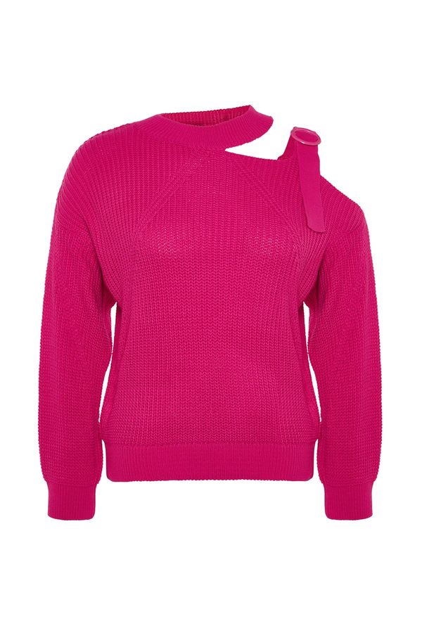 Trendyol Trendyol Curve Fuchsia Window/Cut Out Detail Knitwear Sweater