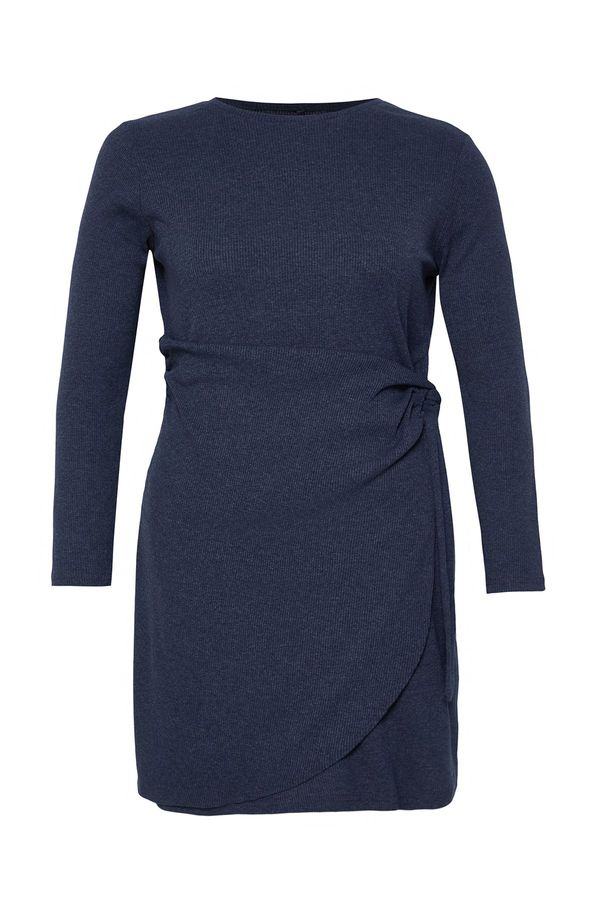 Trendyol Trendyol Curve Indigo Camisole Knitted Plus Size Dress