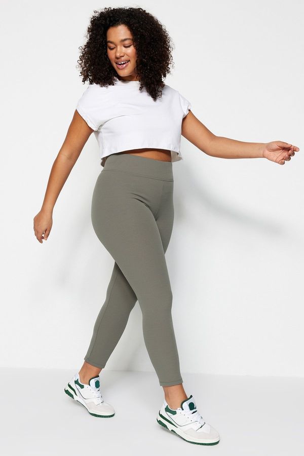 Trendyol Trendyol Curve Khaki Fleece Knitted Tights