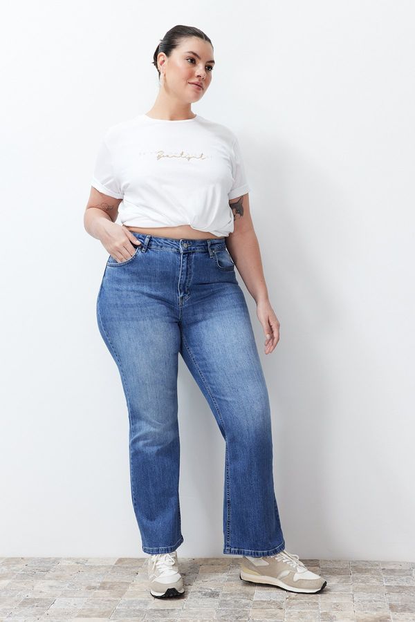Trendyol Trendyol Curve Light Blue More Sustainable High Waist Flare Jeans