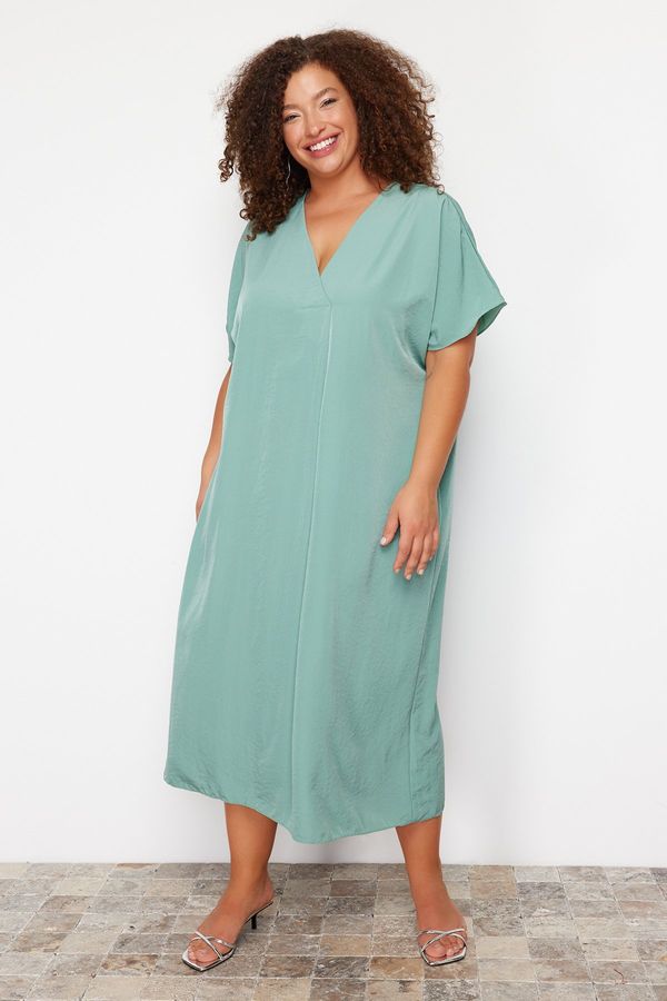 Trendyol Trendyol Curve Mint Lyocell Woven Plus Size Dress