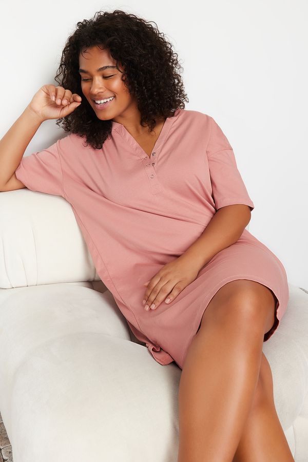 Trendyol Trendyol Curve Pale Pink Knitted Nightgown