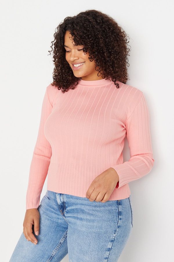 Trendyol Trendyol Curve Pink Crew Neck Knitwear Blouse