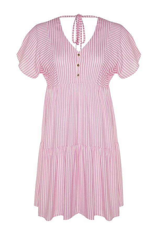 Trendyol Trendyol Curve Pink Striped Woven Dress