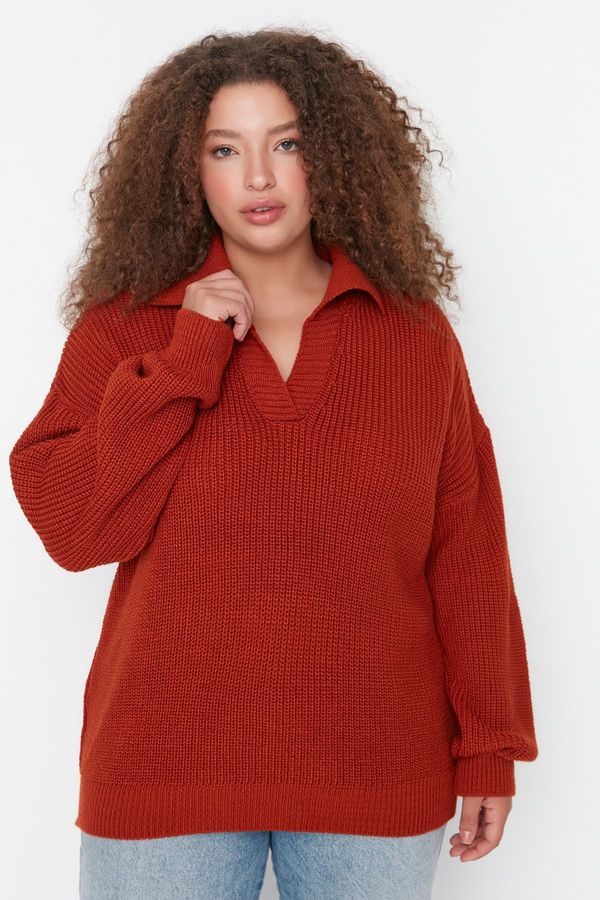 Trendyol Trendyol Curve Tile Shirt Collar Thessaloniki Knitted Knitwear Sweater