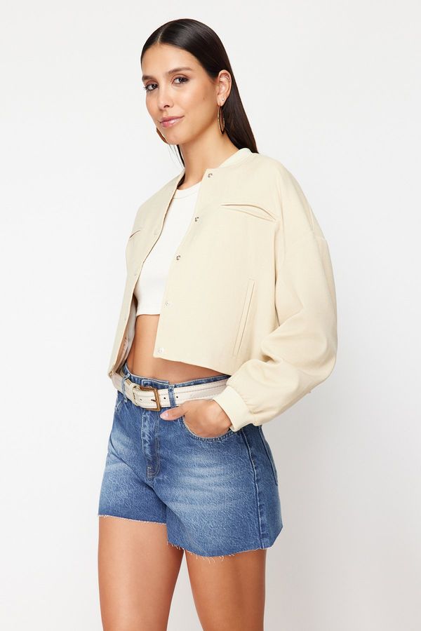 Trendyol Trendyol Dark Blue High Waist Denim Shorts