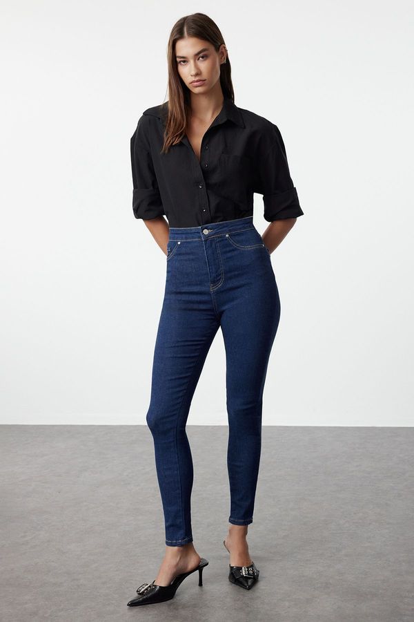 Trendyol Trendyol Dark Blue High Waist Skinny Jeans