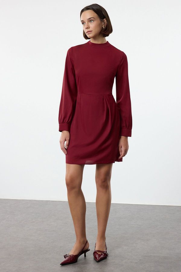 Trendyol Trendyol Dark Cherry A-Line Mini Woven Dress