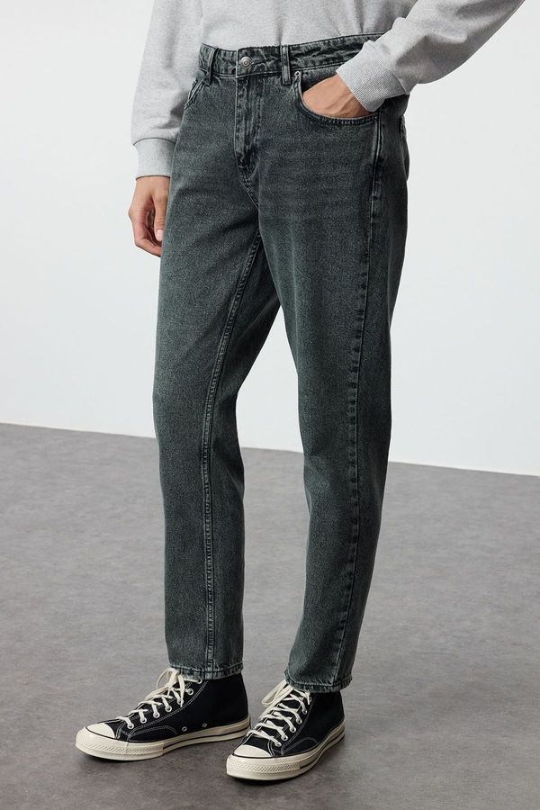 Trendyol Trendyol Dark Navy Blue Relax Fit Boyfriend Jeans Denim Trousers