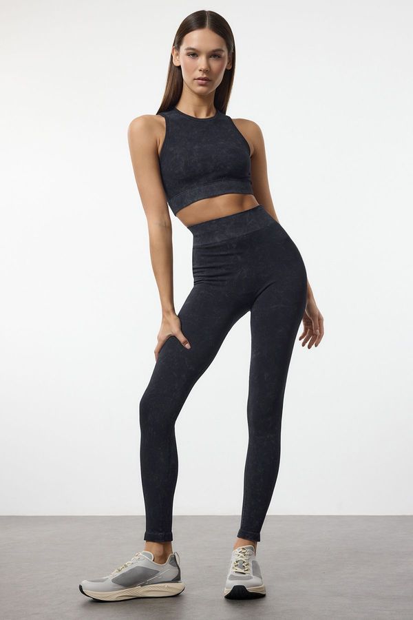 Trendyol Trendyol Dark Navy Washed Seamless Full Length Knitted Sports Leggings