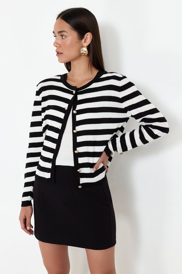 Trendyol Trendyol Double Knitwear Cardigan with Black Cotton Blouse