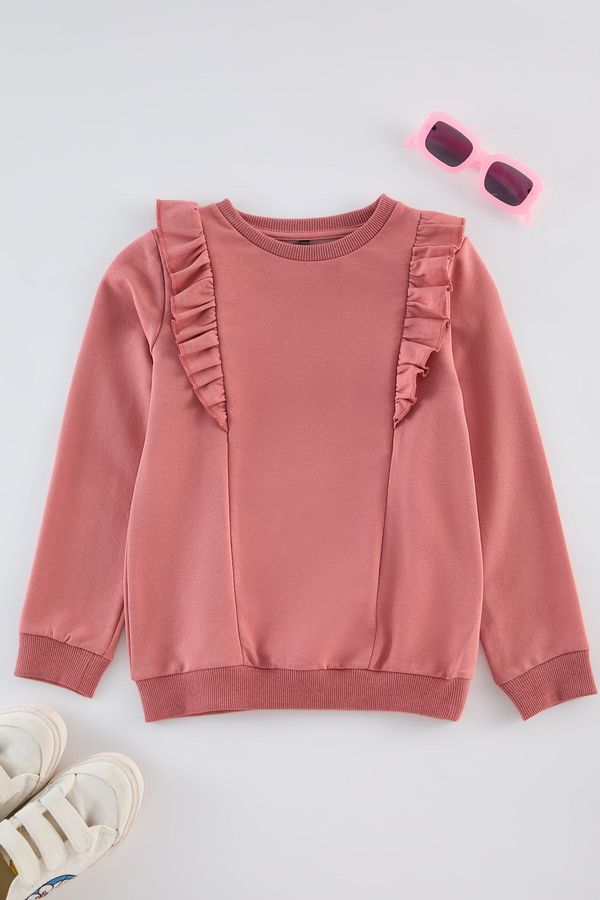 Trendyol Trendyol Dusty Rose Girl Plain Knitted Sweatshirt