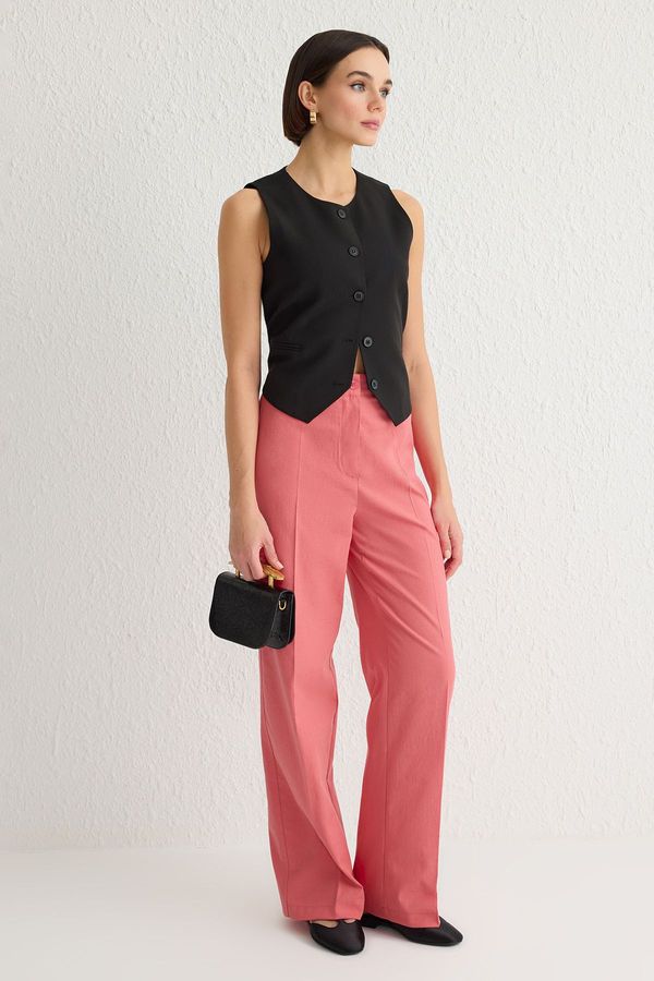 Trendyol Trendyol Dusty Rose Wide Leg High Waist Woven Trousers