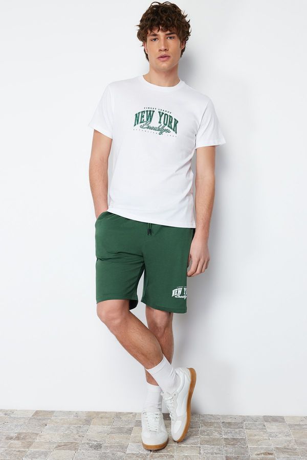 Trendyol Trendyol Ecru- Green Printed Regular Fit Knitted Pajamas Set