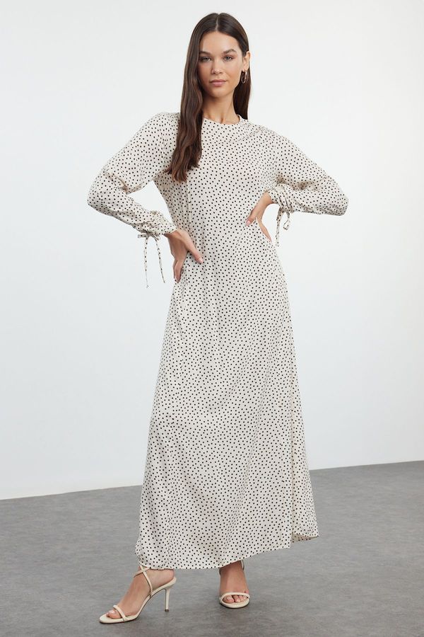 Trendyol Trendyol Ecru Polka Dot Patterned Woven Dress