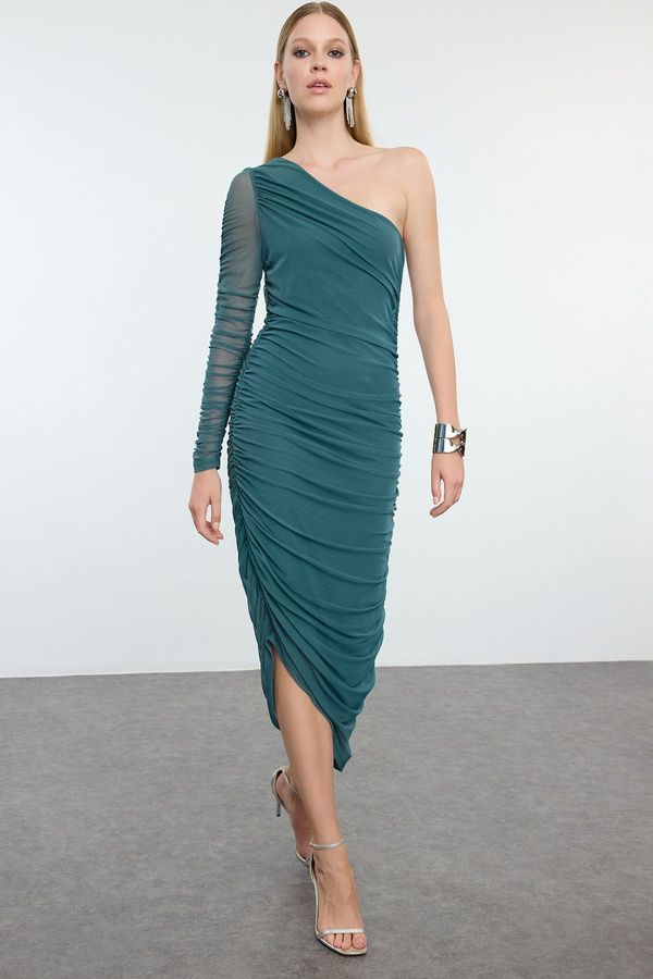 Trendyol Trendyol Emerald Green Fitted Knitted Dress