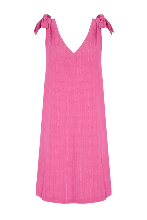 Trendyol Trendyol Fuchsia Plain Relaxed Mini Woven 99% Polyester,1% Elastane Dress