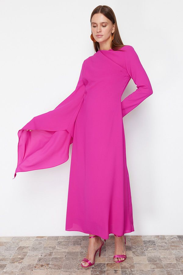 Trendyol Trendyol Fuchsia Shawl Detailed Evening Dress