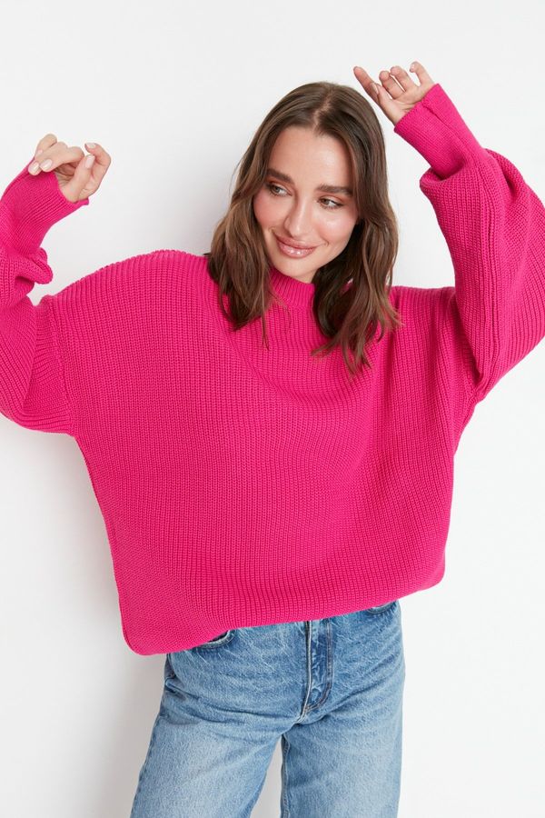 Trendyol Trendyol Fuchsia Wide Fit Basic Knitwear Sweater