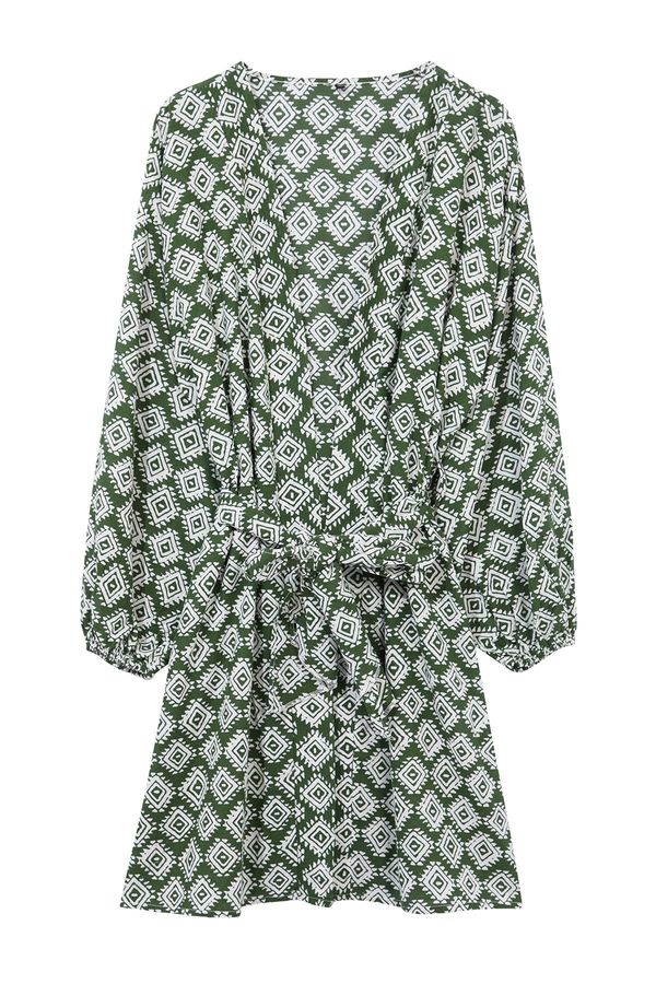 Trendyol Trendyol Geometric Patterned Mini Woven 100% Cotton Kimono&Kaftan