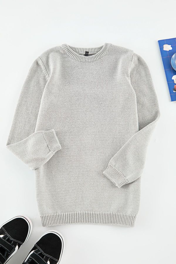 Trendyol Trendyol Gray Boy Mini Me Father-Son Knitwear Sweater