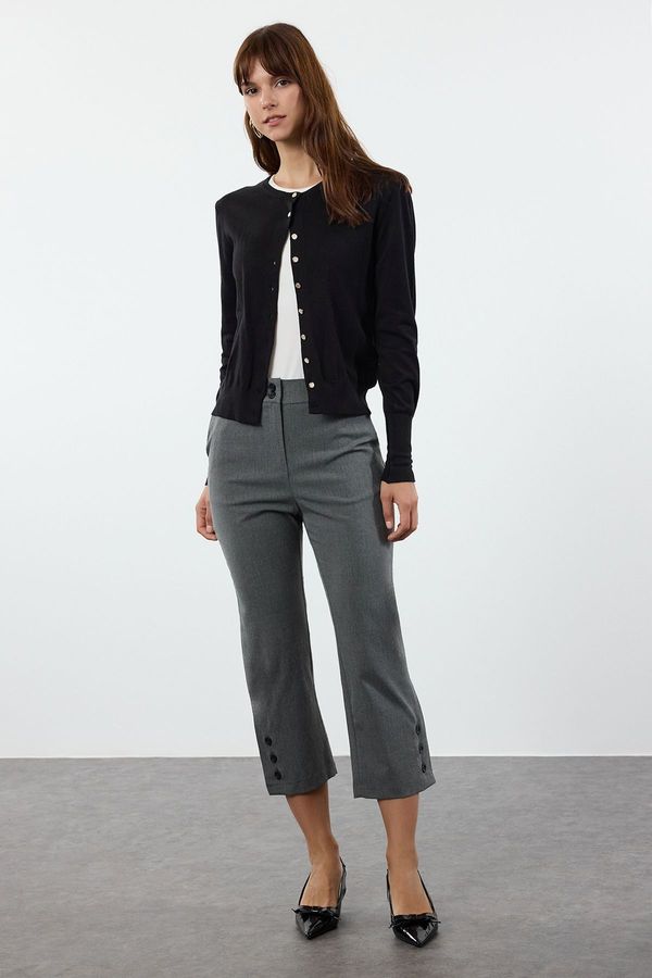 Trendyol Trendyol Gray Capri Buttoned Woven Trousers