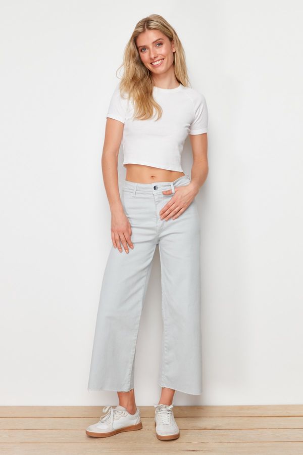 Trendyol Trendyol Gray High Waist Culotte Fit Jeans