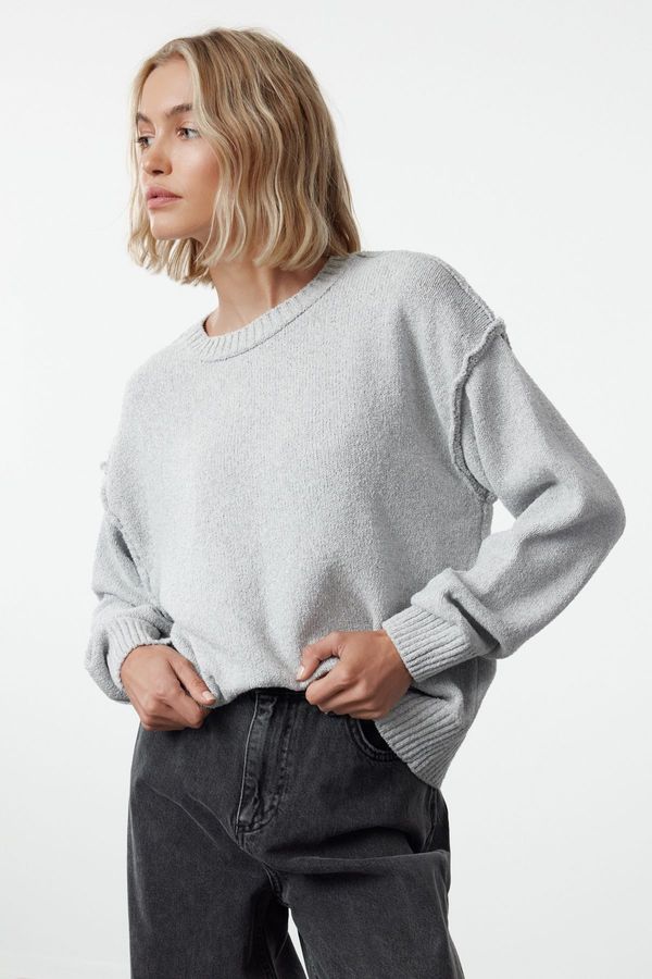 Trendyol Trendyol Gray More Sustainable Wide Pattern Basic Knit Sweater