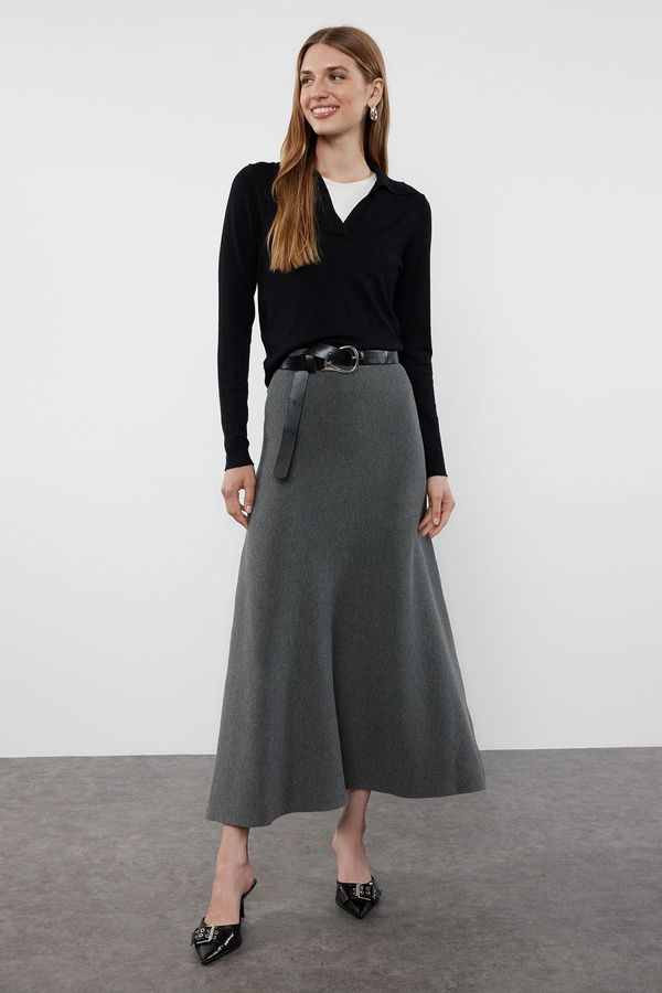 Trendyol Trendyol Gray Premium Quality Knitwear Skirt