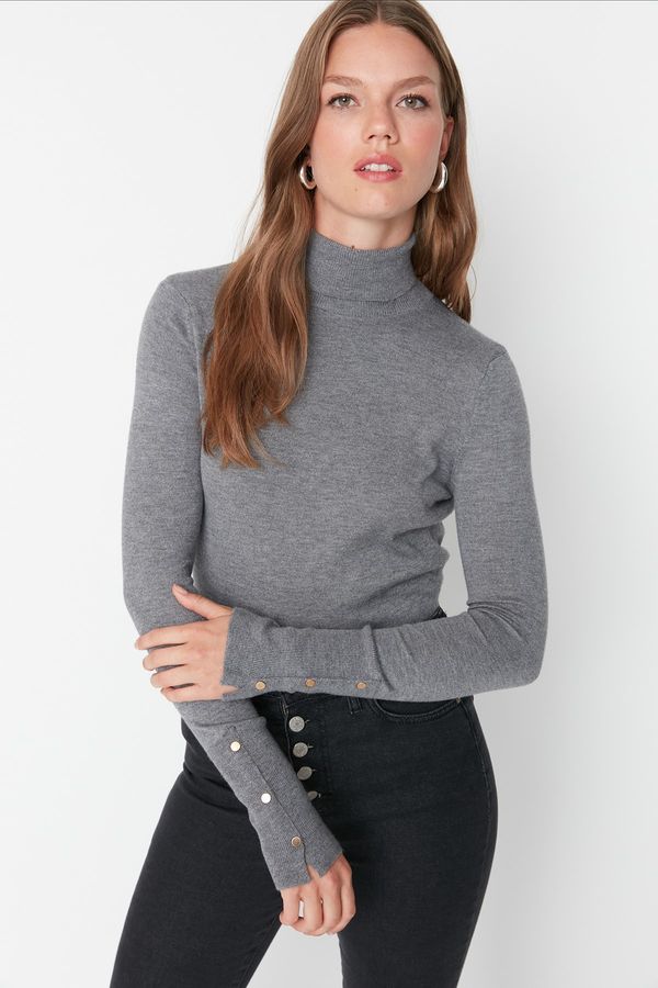 Trendyol Trendyol Gray Premium Yarn / Special Yarn Basic Knitwear Sweater