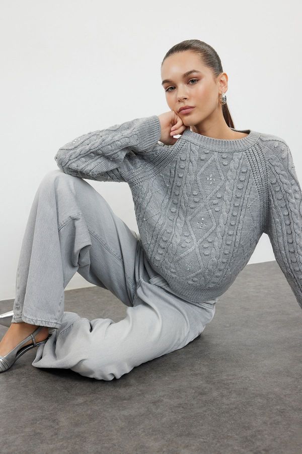Trendyol Trendyol Gray Reversible Knitwear Sweater
