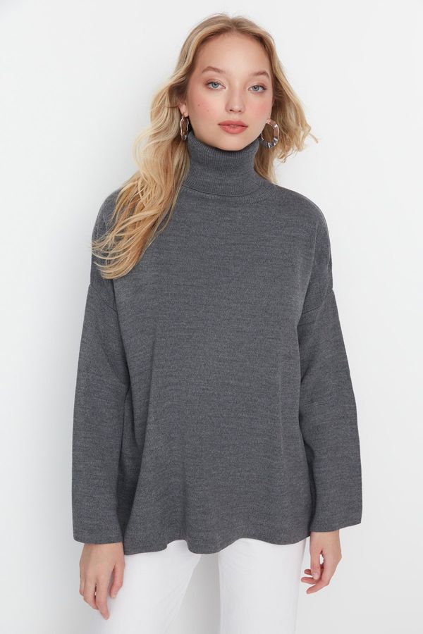Trendyol Trendyol Gray Wide fit Basic Knitwear Sweater