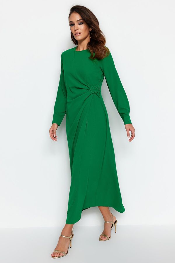 Trendyol Trendyol Green Accessory Detailed Aerobin Woven Dress